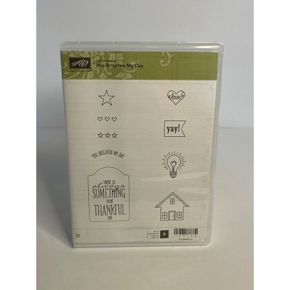 NIB Stampin’ Up! Sale-A-Bration “ You Brighten My Day” Set of 9 Cling Stamp Set - Picture 1 of 4